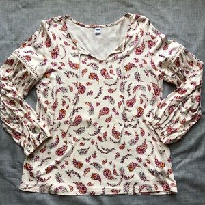 Peasant style blouse knit blouse